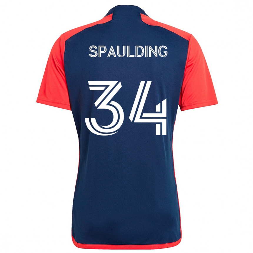 Gyermek Labdarúgás Ryan Spaulding #34 Kék Piros Hazai Jersey 2024/25 Mez Póló Ing