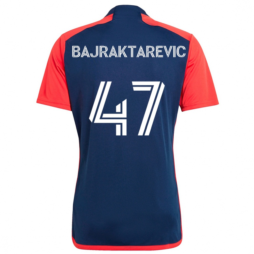 Gyermek Labdarúgás Esmir Bajraktarevic #47 Kék Piros Hazai Jersey 2024/25 Mez Póló Ing