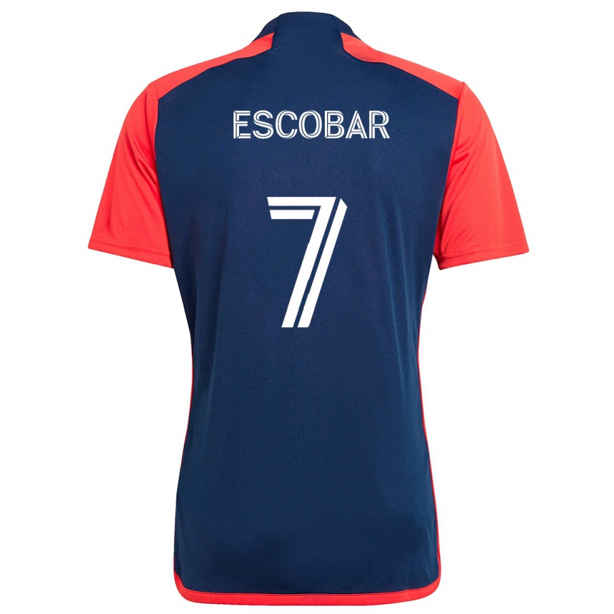 Gyermek Labdarúgás Olger Escobar #7 Kék Piros Hazai Jersey 2024/25 Mez Póló Ing