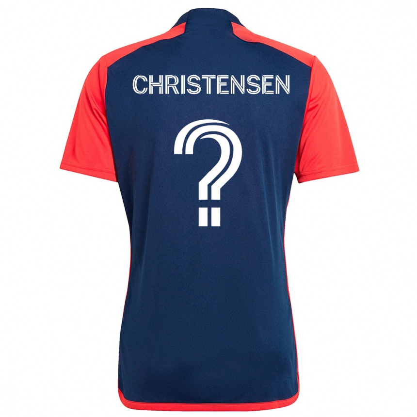 Gyermek Labdarúgás Kevin Christensen #0 Kék Piros Hazai Jersey 2024/25 Mez Póló Ing