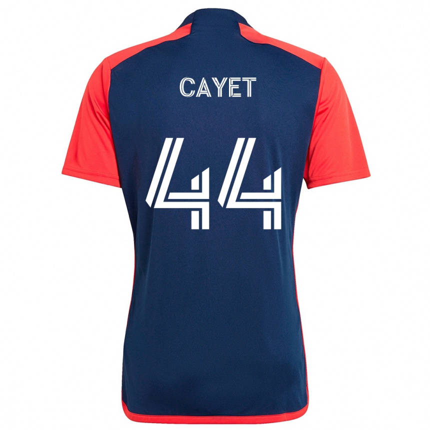 Gyermek Labdarúgás Pierre Cayet #44 Kék Piros Hazai Jersey 2024/25 Mez Póló Ing