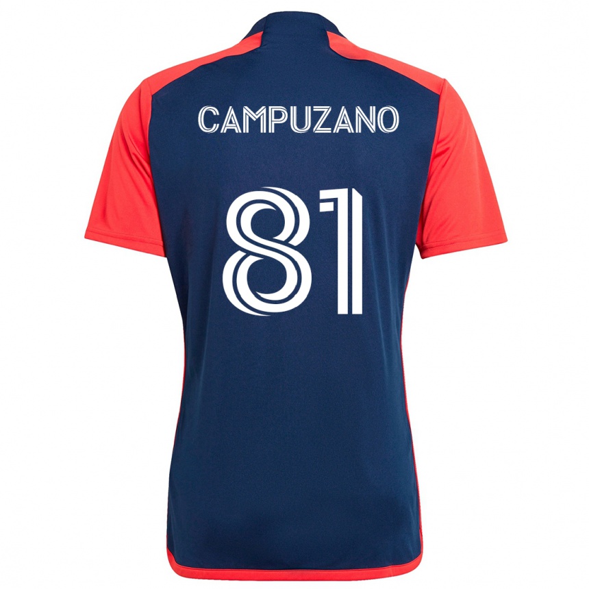 Gyermek Labdarúgás Nico Campuzano #81 Kék Piros Hazai Jersey 2024/25 Mez Póló Ing