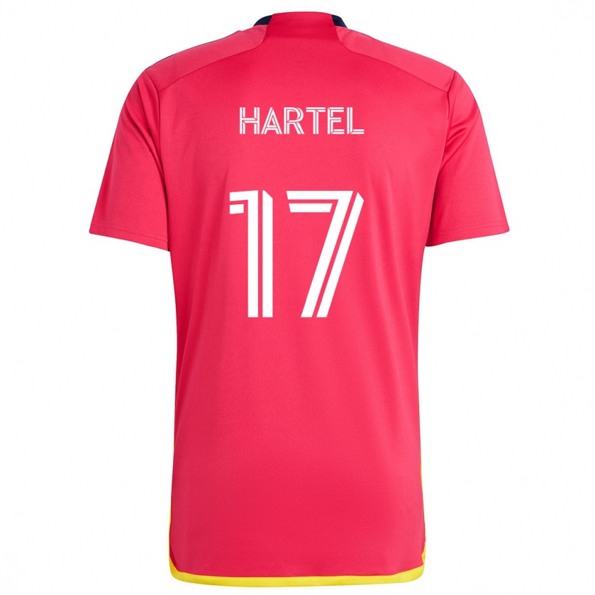 Gyermek Labdarúgás Marcel Hartel #17 Piros Kék Hazai Jersey 2024/25 Mez Póló Ing