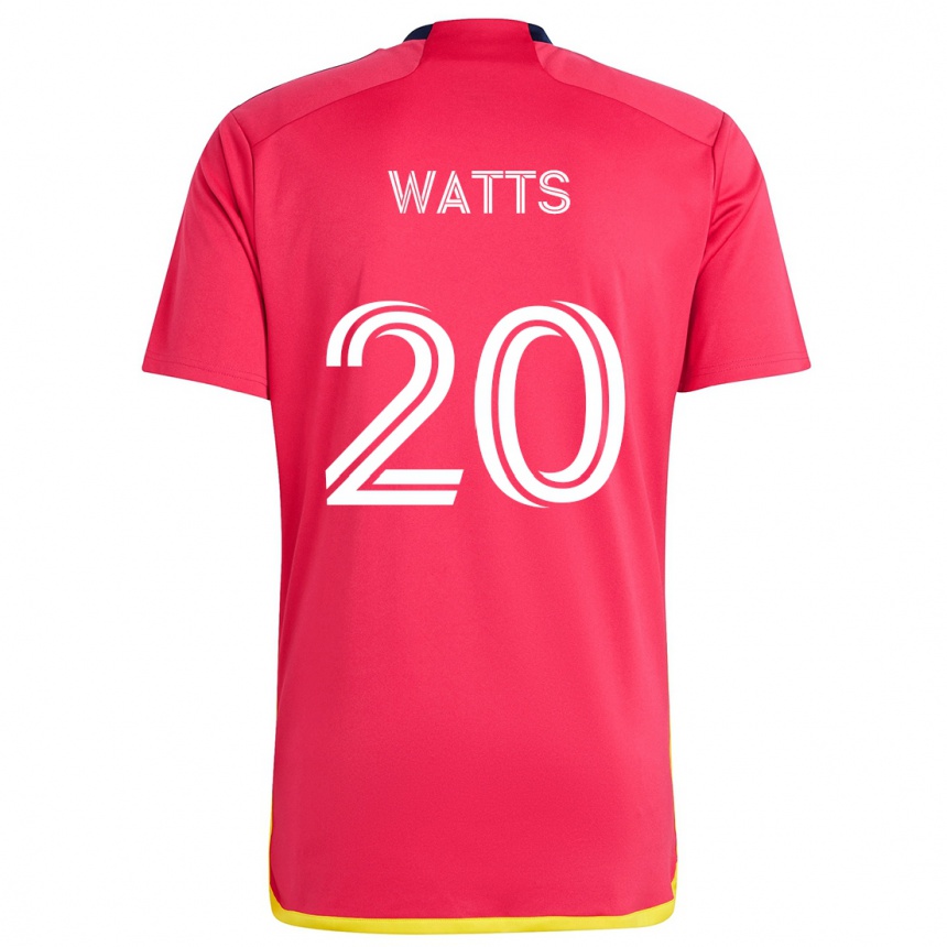 Gyermek Labdarúgás Akil Watts #20 Piros Kék Hazai Jersey 2024/25 Mez Póló Ing