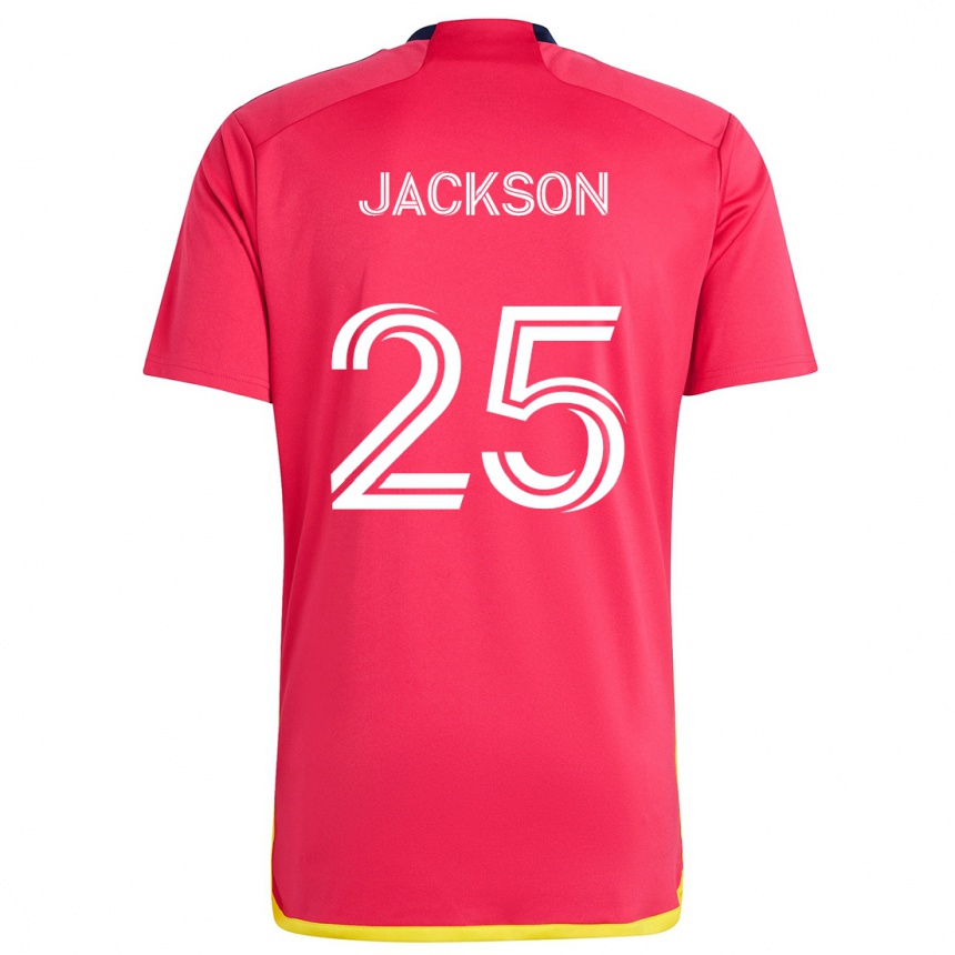 Gyermek Labdarúgás Aziel Jackson #25 Piros Kék Hazai Jersey 2024/25 Mez Póló Ing