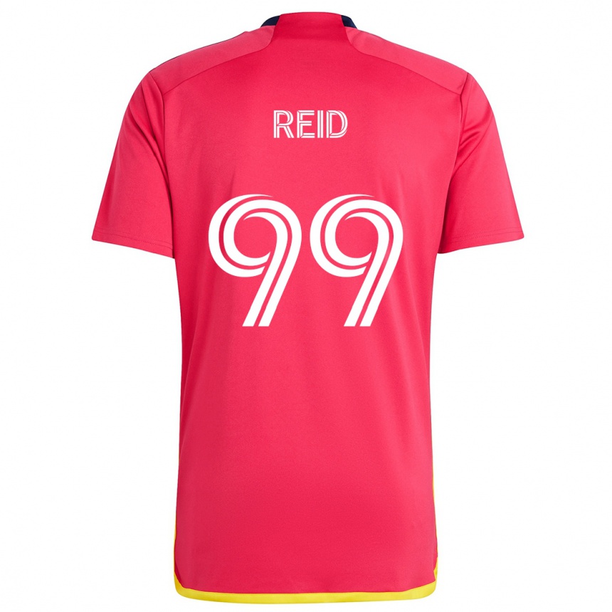 Gyermek Labdarúgás Jayden Reid #99 Piros Kék Hazai Jersey 2024/25 Mez Póló Ing