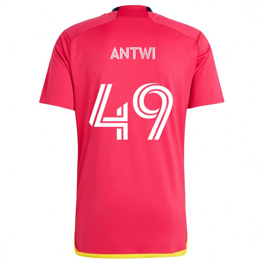 Gyermek Labdarúgás Seth Antwi #49 Piros Kék Hazai Jersey 2024/25 Mez Póló Ing