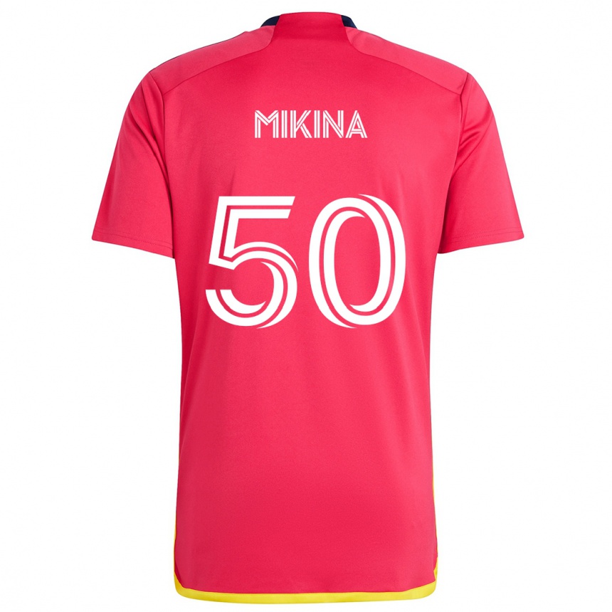 Gyermek Labdarúgás Gabriel Mikina #50 Piros Kék Hazai Jersey 2024/25 Mez Póló Ing