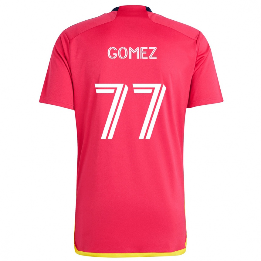 Gyermek Labdarúgás Sam Gomez #77 Piros Kék Hazai Jersey 2024/25 Mez Póló Ing