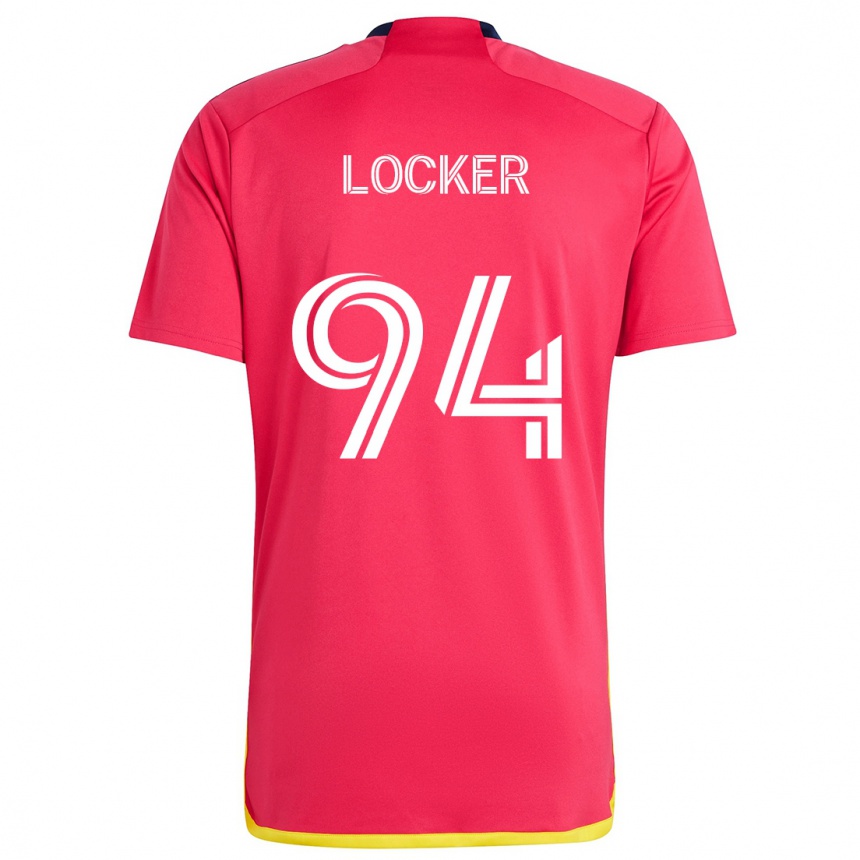 Gyermek Labdarúgás Carson Locker #94 Piros Kék Hazai Jersey 2024/25 Mez Póló Ing