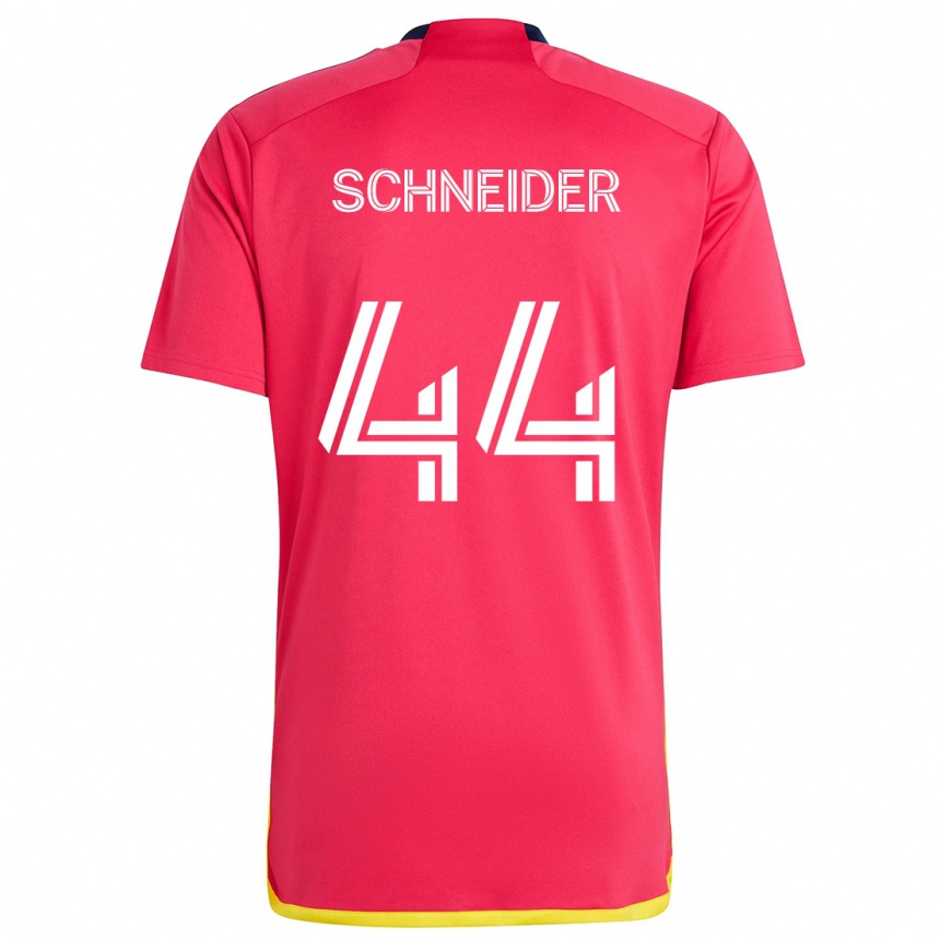 Gyermek Labdarúgás Max Schneider #44 Piros Kék Hazai Jersey 2024/25 Mez Póló Ing