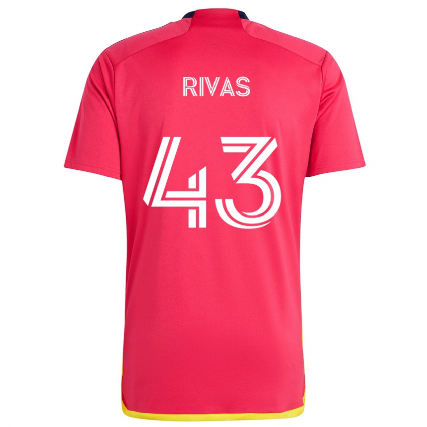 Gyermek Labdarúgás Sergio Rivas #43 Piros Kék Hazai Jersey 2024/25 Mez Póló Ing