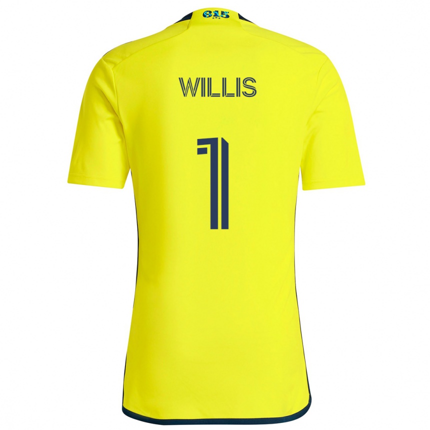 Gyermek Labdarúgás Joe Willis #1 Sárga Kék Hazai Jersey 2024/25 Mez Póló Ing