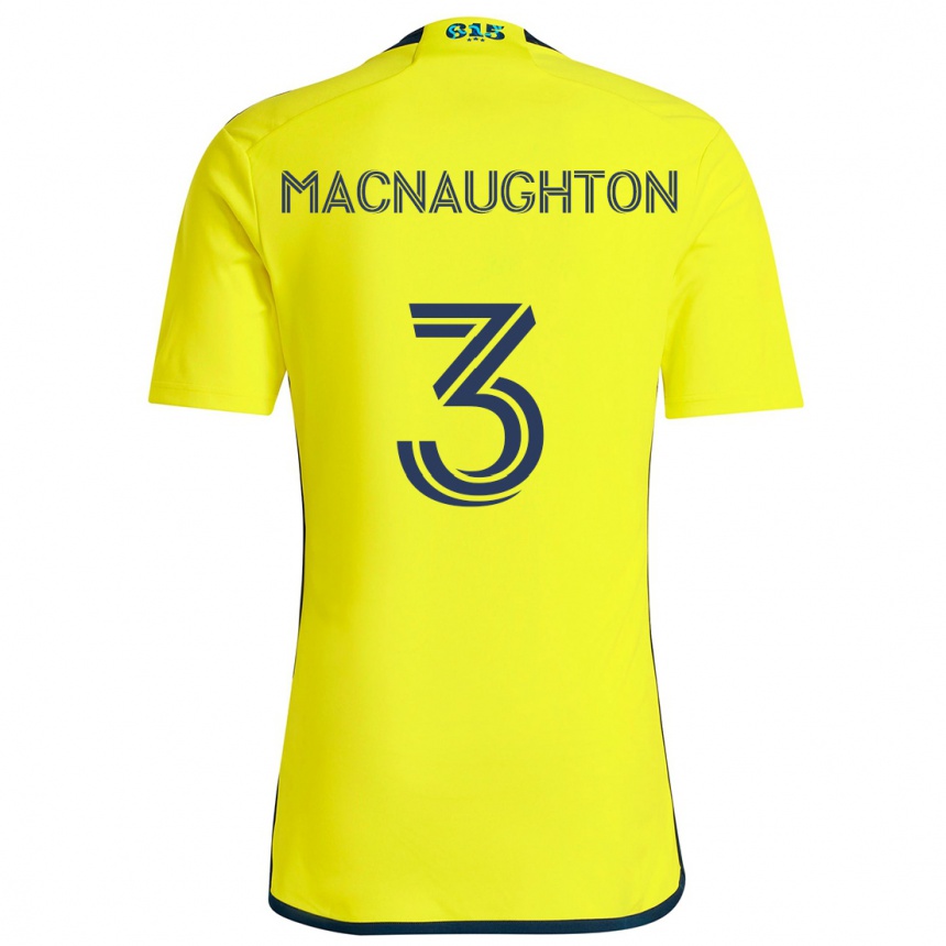 Gyermek Labdarúgás Lukas Macnaughton #3 Sárga Kék Hazai Jersey 2024/25 Mez Póló Ing