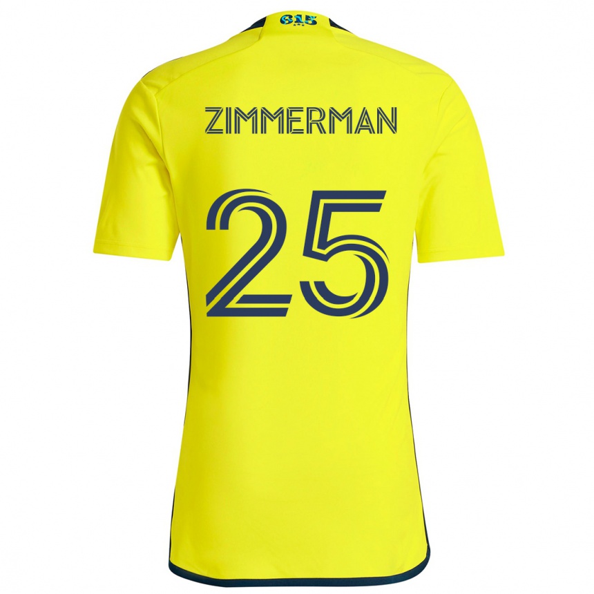 Gyermek Labdarúgás Walker Zimmerman #25 Sárga Kék Hazai Jersey 2024/25 Mez Póló Ing