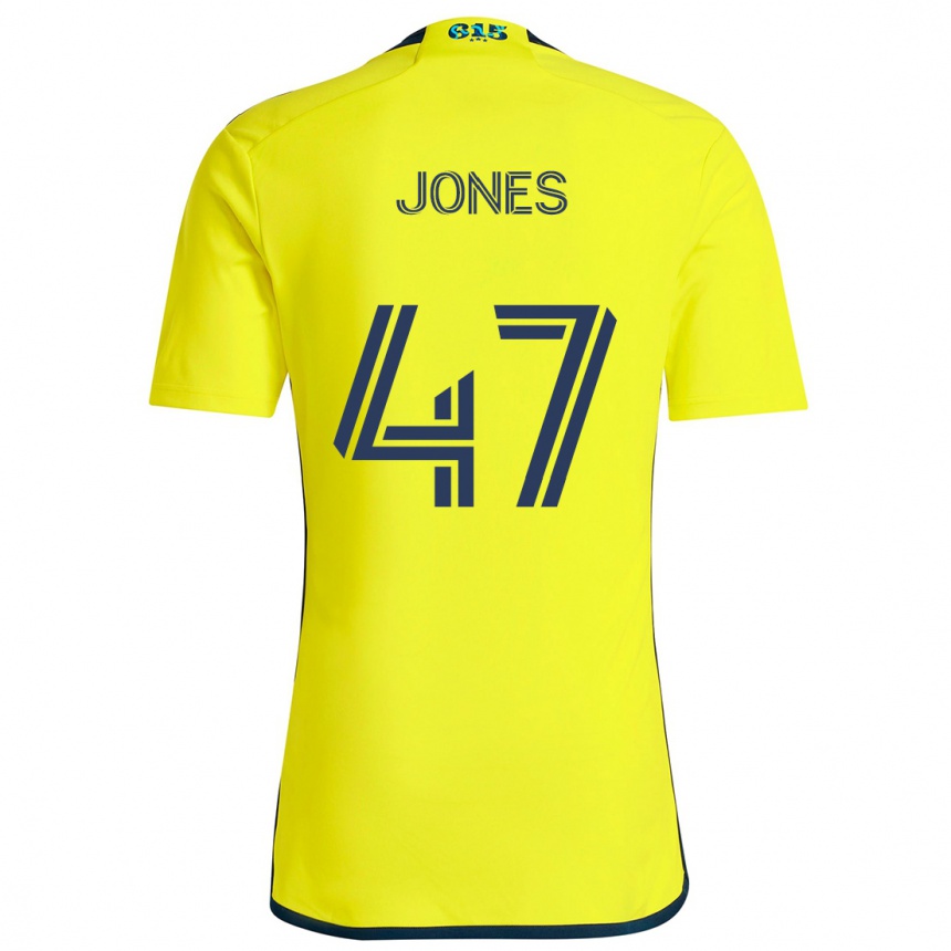 Gyermek Labdarúgás Isaiah Jones #47 Sárga Kék Hazai Jersey 2024/25 Mez Póló Ing