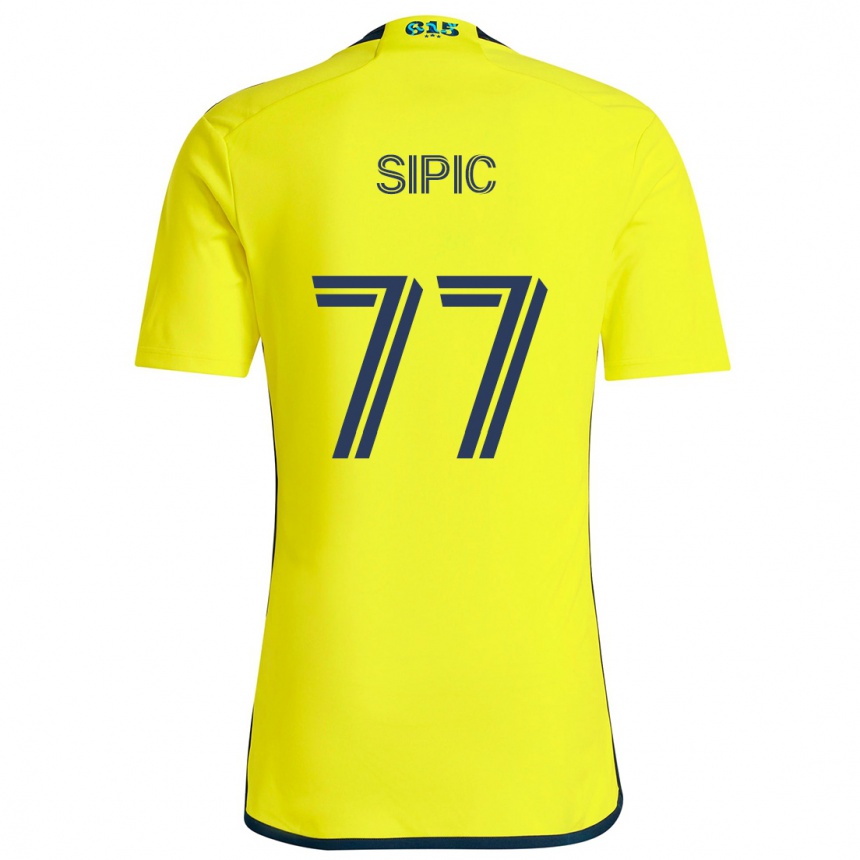 Gyermek Labdarúgás Adem Sipić #77 Sárga Kék Hazai Jersey 2024/25 Mez Póló Ing