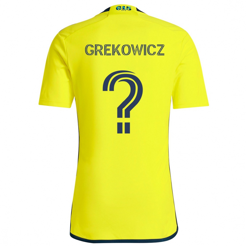 Gyermek Labdarúgás Jacob Grekowicz #0 Sárga Kék Hazai Jersey 2024/25 Mez Póló Ing