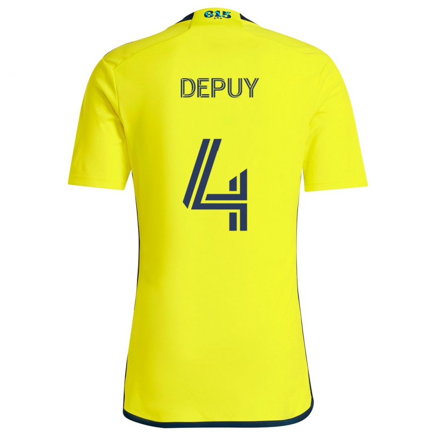 Gyermek Labdarúgás Nick Depuy #4 Sárga Kék Hazai Jersey 2024/25 Mez Póló Ing