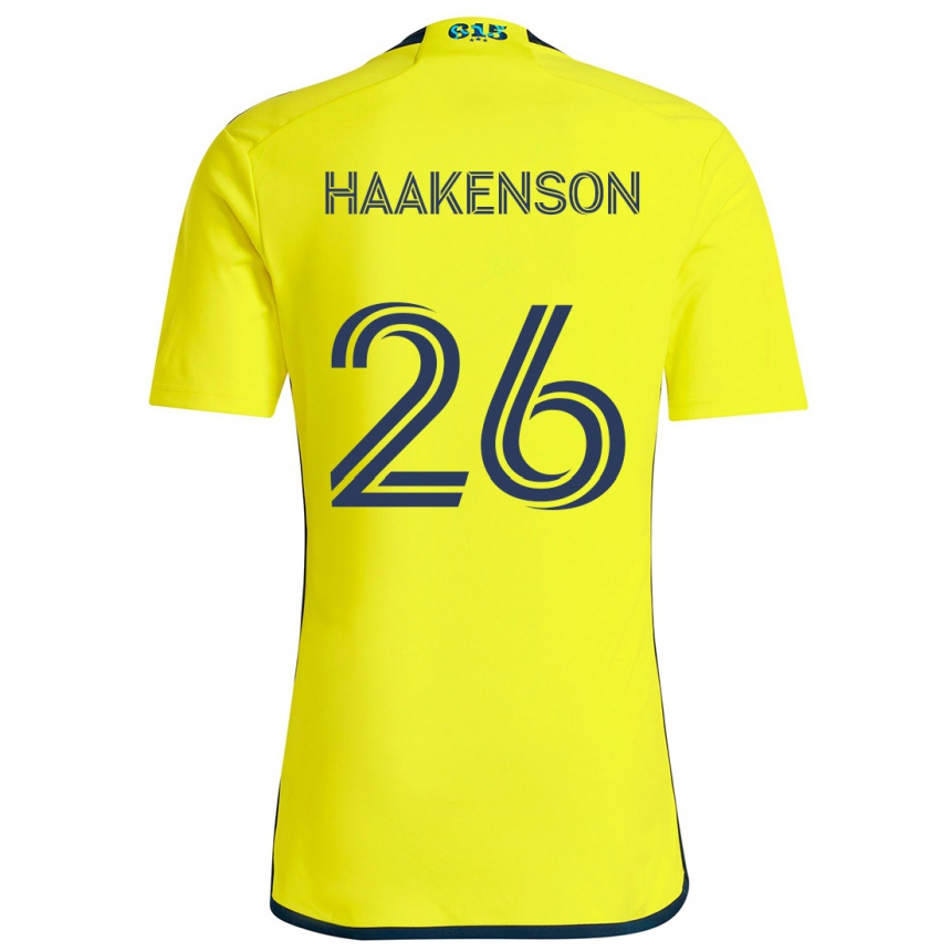 Gyermek Labdarúgás Luke Haakenson #26 Sárga Kék Hazai Jersey 2024/25 Mez Póló Ing