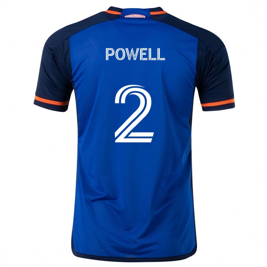 Gyermek Labdarúgás Alvas Powell #2 Kék Fehér Hazai Jersey 2024/25 Mez Póló Ing