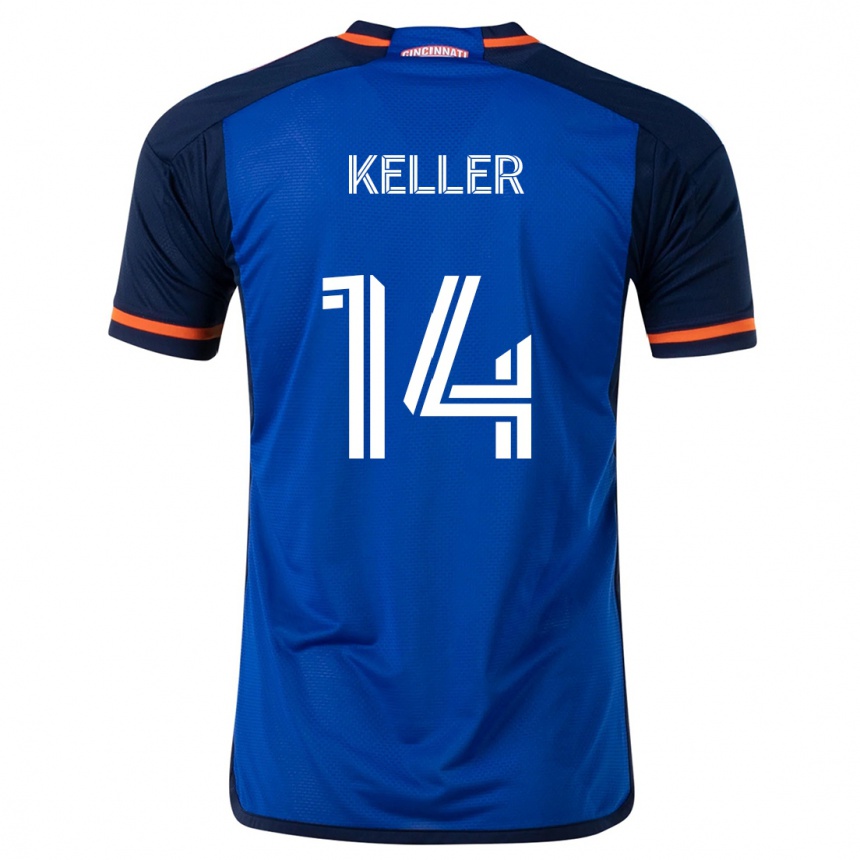 Gyermek Labdarúgás Kipp Keller #14 Kék Fehér Hazai Jersey 2024/25 Mez Póló Ing