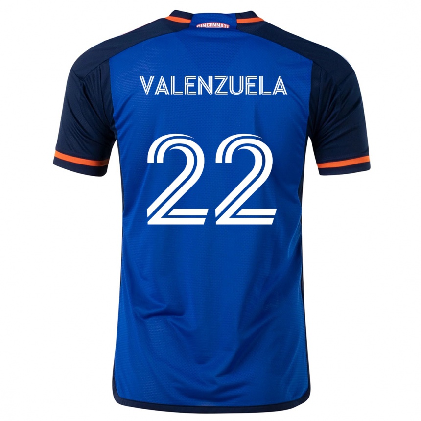 Gyermek Labdarúgás Gerardo Valenzuela #22 Kék Fehér Hazai Jersey 2024/25 Mez Póló Ing