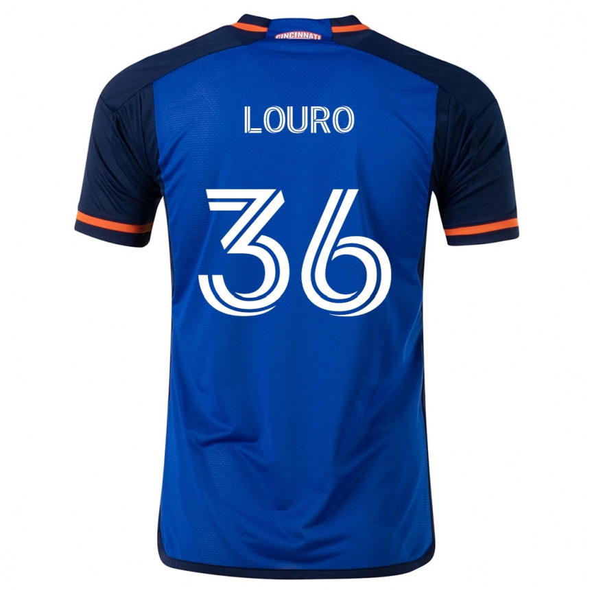 Gyermek Labdarúgás Evan Louro #36 Kék Fehér Hazai Jersey 2024/25 Mez Póló Ing