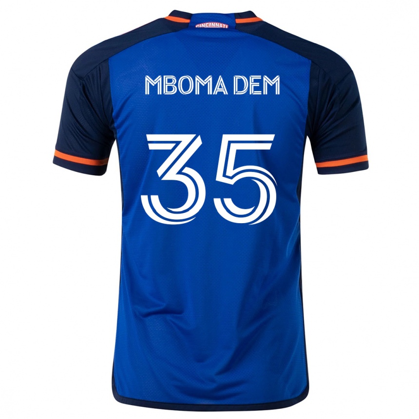 Gyermek Labdarúgás Kenji Mboma Dem #35 Kék Fehér Hazai Jersey 2024/25 Mez Póló Ing