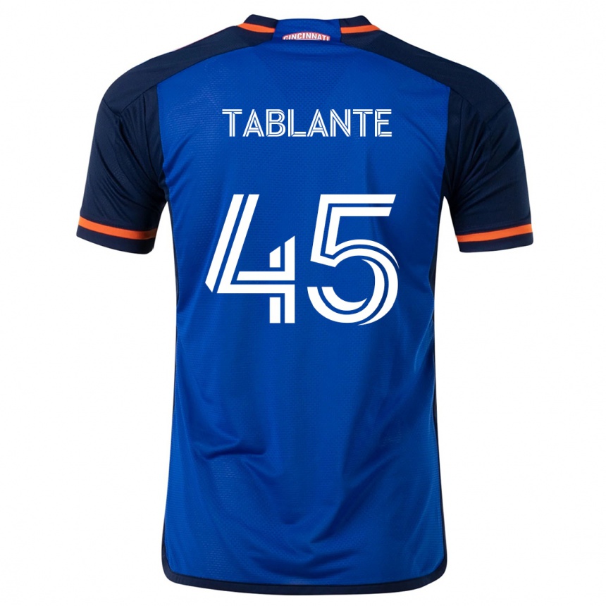 Gyermek Labdarúgás Moises Tablante #45 Kék Fehér Hazai Jersey 2024/25 Mez Póló Ing