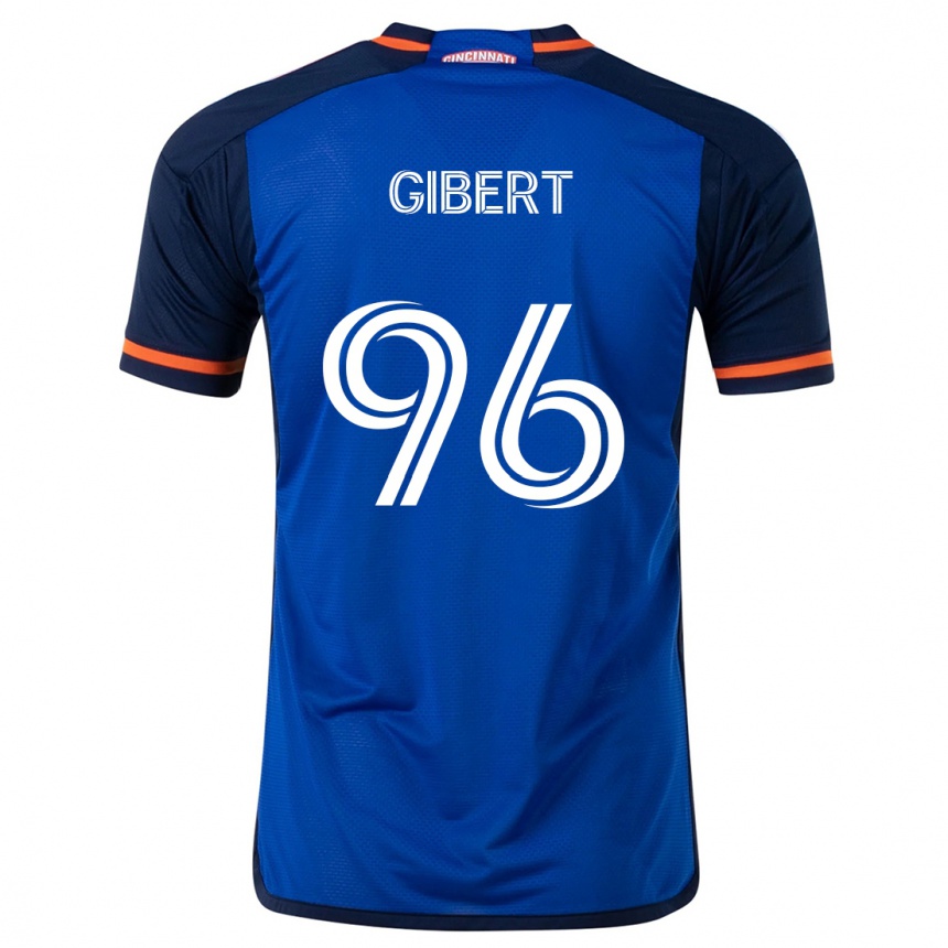 Gyermek Labdarúgás Gaël Gibert #96 Kék Fehér Hazai Jersey 2024/25 Mez Póló Ing