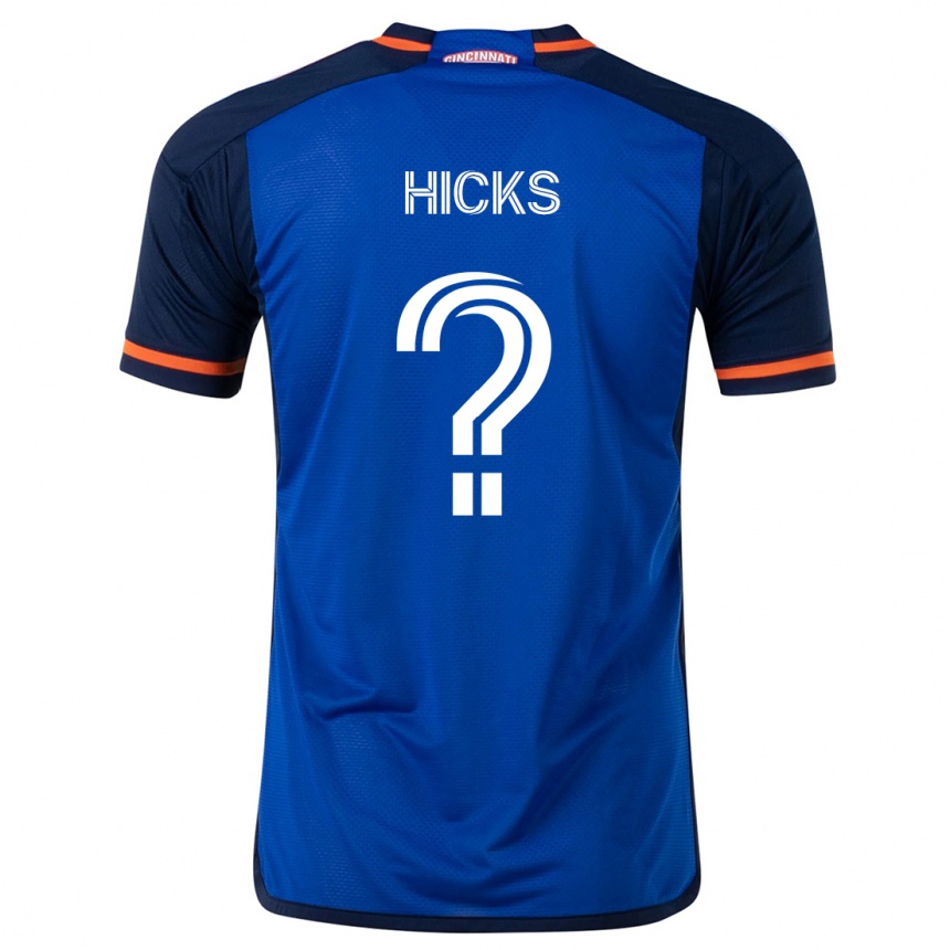 Gyermek Labdarúgás Elijah Hicks #0 Kék Fehér Hazai Jersey 2024/25 Mez Póló Ing