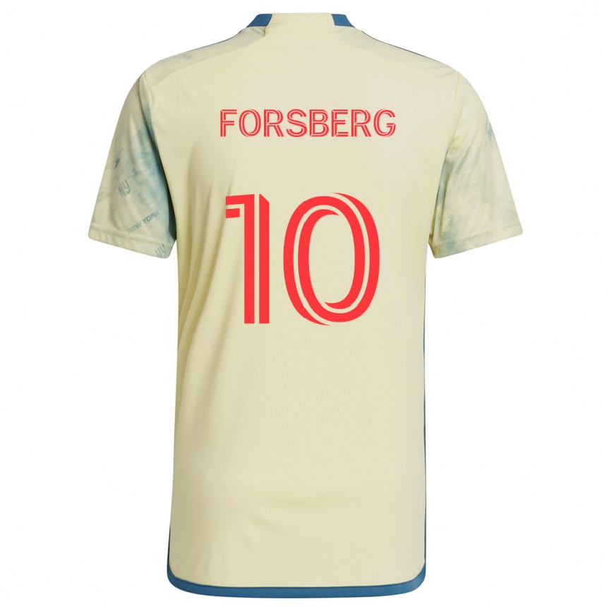 Gyermek Labdarúgás Emil Forsberg #10 Sárga Piros Kék Hazai Jersey 2024/25 Mez Póló Ing