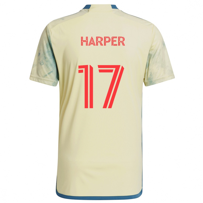 Gyermek Labdarúgás Cameron Harper #17 Sárga Piros Kék Hazai Jersey 2024/25 Mez Póló Ing