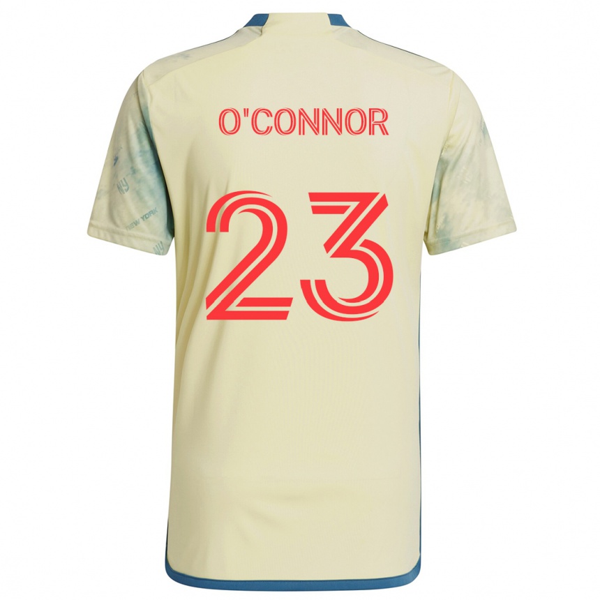 Gyermek Labdarúgás Aidan O'connor #23 Sárga Piros Kék Hazai Jersey 2024/25 Mez Póló Ing