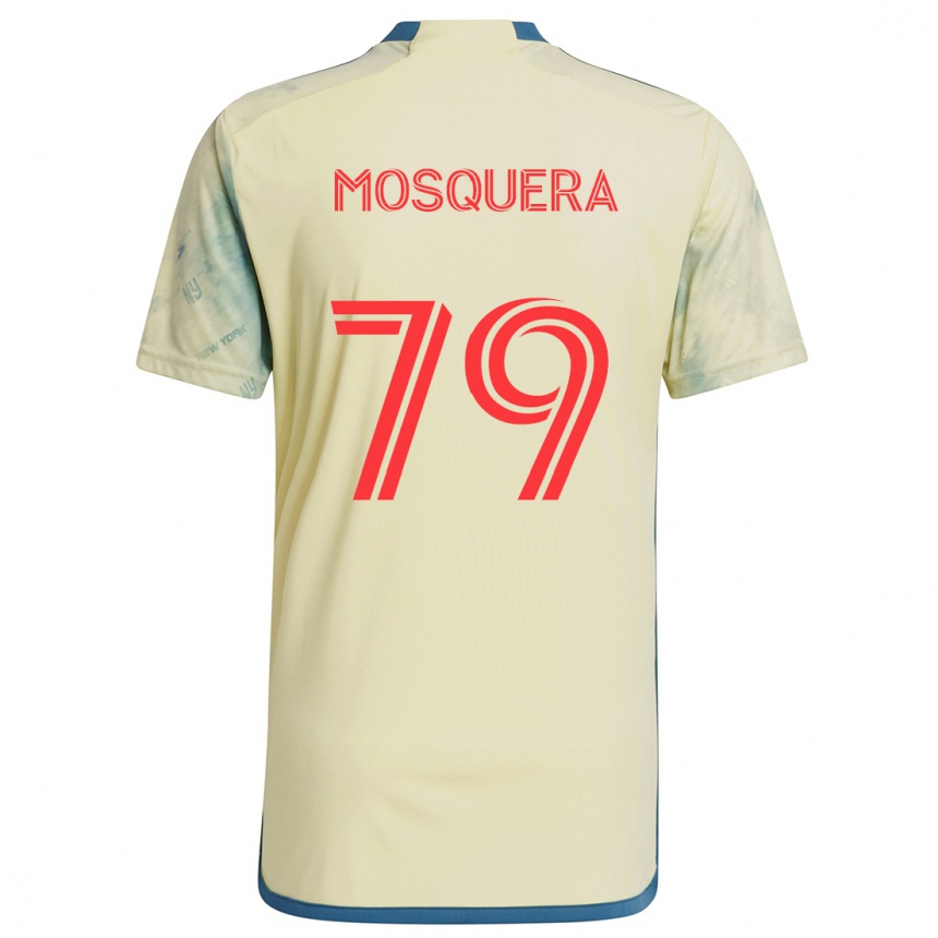 Gyermek Labdarúgás Rafael Mosquera #79 Sárga Piros Kék Hazai Jersey 2024/25 Mez Póló Ing