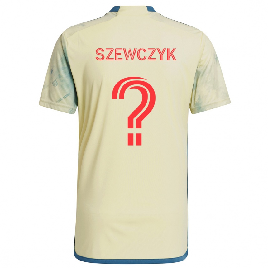 Gyermek Labdarúgás Tobias Szewczyk #0 Sárga Piros Kék Hazai Jersey 2024/25 Mez Póló Ing