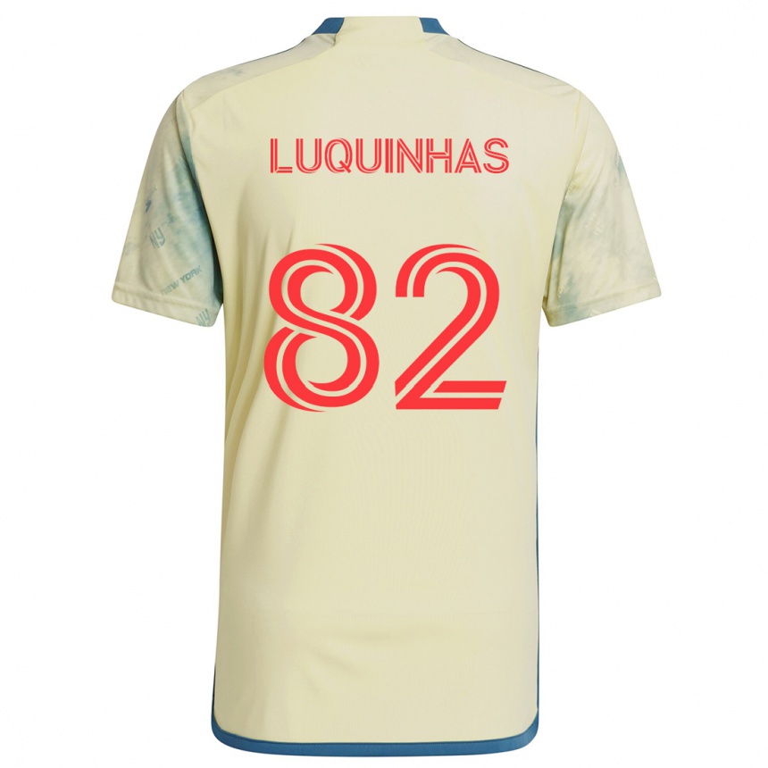 Gyermek Labdarúgás Luquinhas #82 Sárga Piros Kék Hazai Jersey 2024/25 Mez Póló Ing