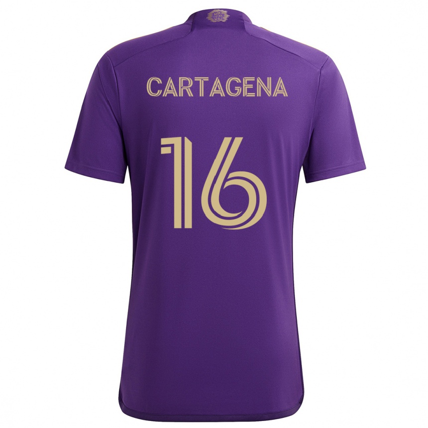 Gyermek Labdarúgás Wilder Cartagena #16 Lila Sárga Hazai Jersey 2024/25 Mez Póló Ing