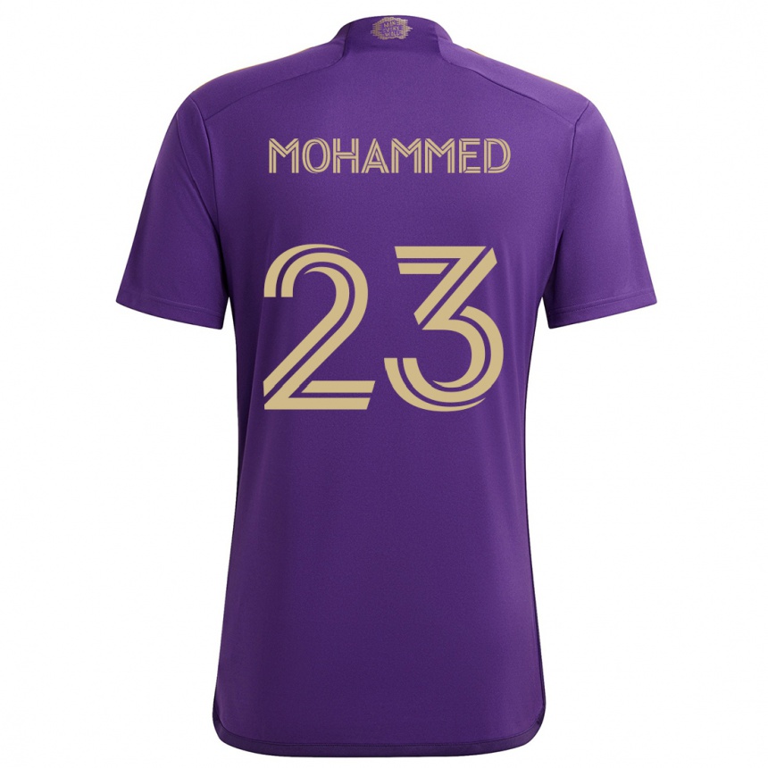 Gyermek Labdarúgás Shak Mohammed #23 Lila Sárga Hazai Jersey 2024/25 Mez Póló Ing