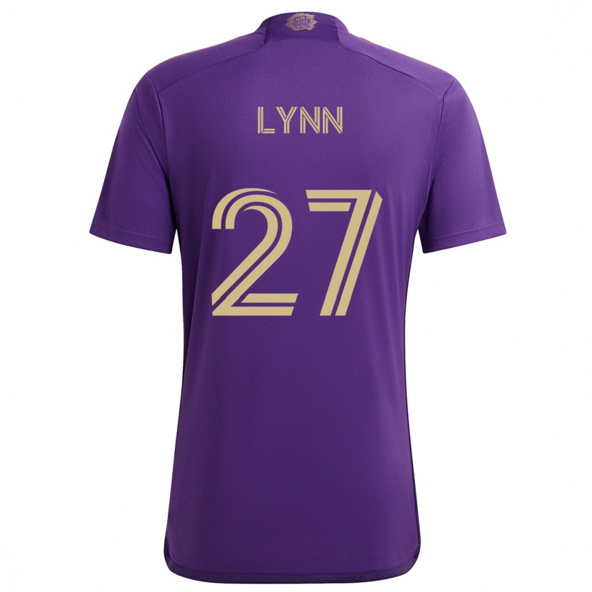 Gyermek Labdarúgás Jack Lynn #27 Lila Sárga Hazai Jersey 2024/25 Mez Póló Ing