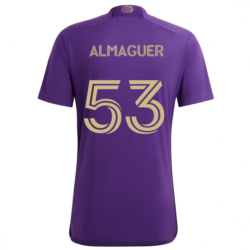 Gyermek Labdarúgás Jorge Almaguer #53 Lila Sárga Hazai Jersey 2024/25 Mez Póló Ing