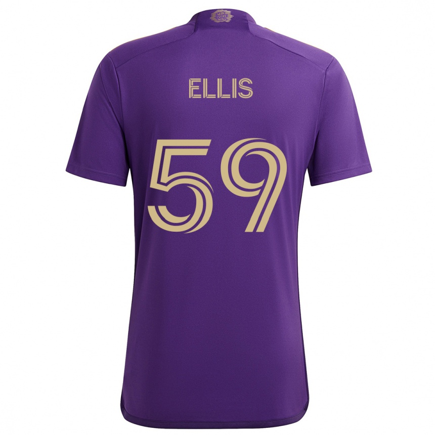 Gyermek Labdarúgás Justin Ellis #59 Lila Sárga Hazai Jersey 2024/25 Mez Póló Ing