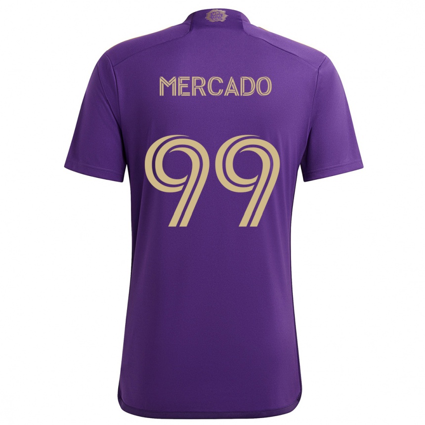 Gyermek Labdarúgás Carlos Mercado #99 Lila Sárga Hazai Jersey 2024/25 Mez Póló Ing