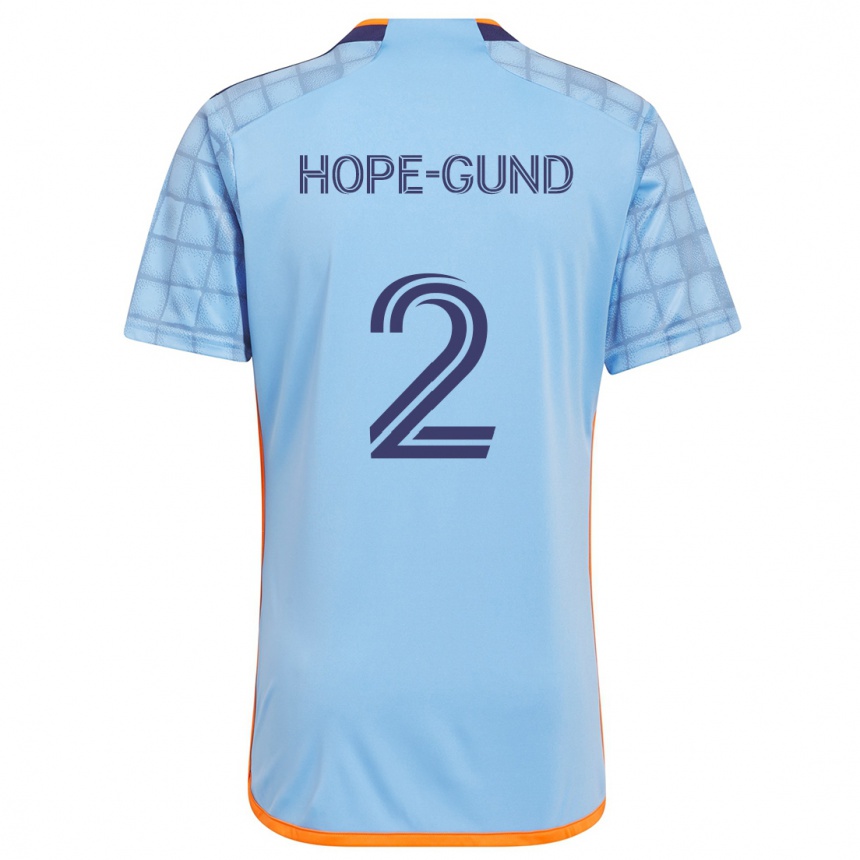 Gyermek Labdarúgás Rio Hope-Gund #2 Kék Narancs Hazai Jersey 2024/25 Mez Póló Ing