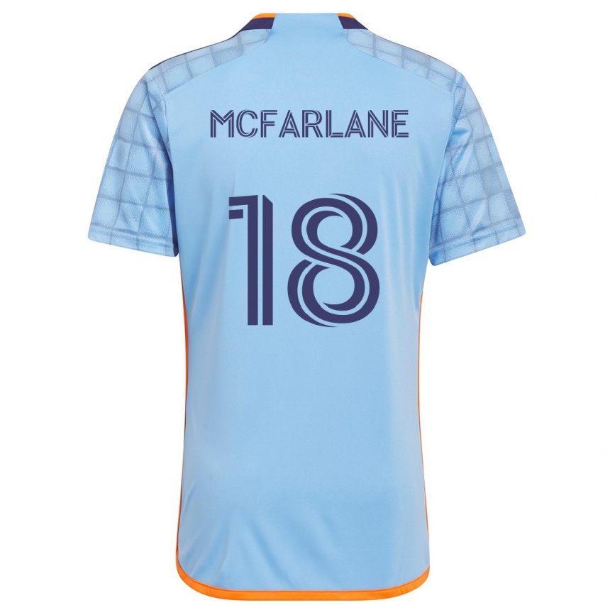 Gyermek Labdarúgás Christian Mcfarlane #18 Kék Narancs Hazai Jersey 2024/25 Mez Póló Ing