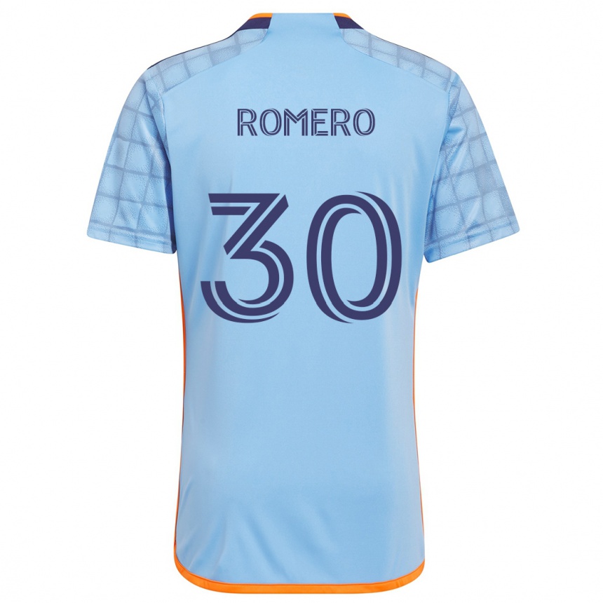 Gyermek Labdarúgás Tomás Romero #30 Kék Narancs Hazai Jersey 2024/25 Mez Póló Ing