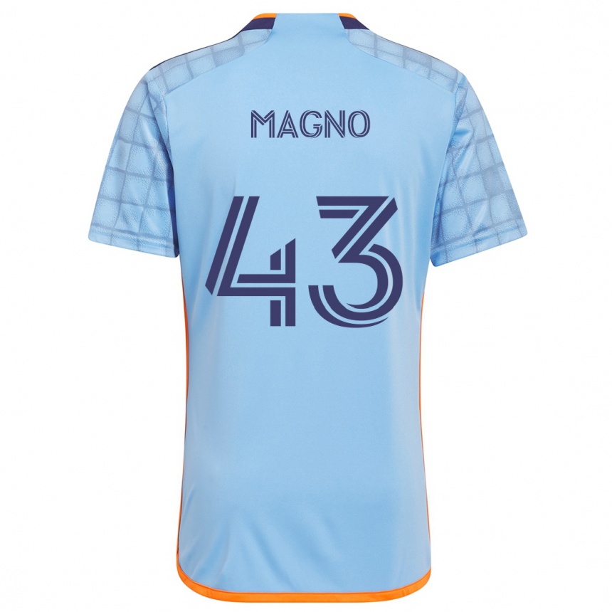 Gyermek Labdarúgás Talles Magno #43 Kék Narancs Hazai Jersey 2024/25 Mez Póló Ing