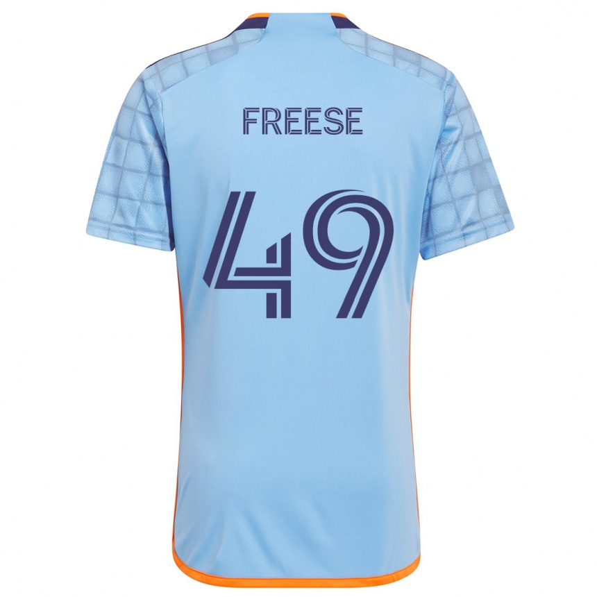 Gyermek Labdarúgás Matt Freese #49 Kék Narancs Hazai Jersey 2024/25 Mez Póló Ing