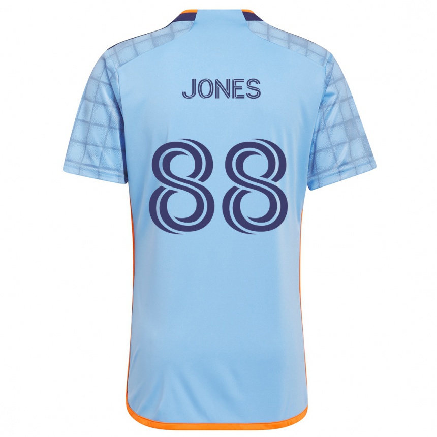 Gyermek Labdarúgás Malachi Jones #88 Kék Narancs Hazai Jersey 2024/25 Mez Póló Ing